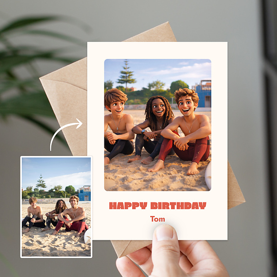 Carte anniversaire Amis en film d'animation