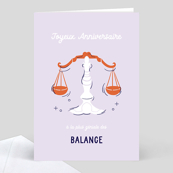 Carte anniversaire adulte Astro Balance