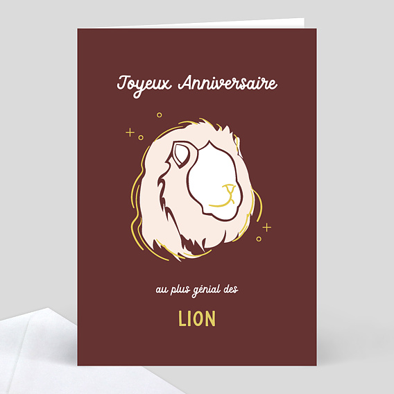 Carte anniversaire adulte Astro Lion