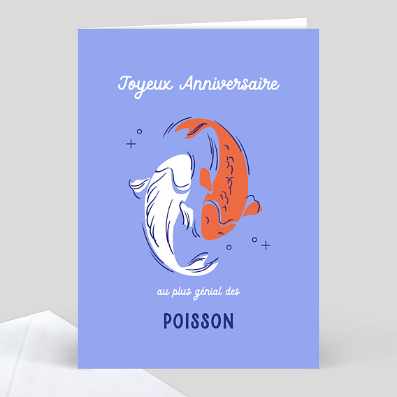 Carte anniversaire adulte Astro Poisson