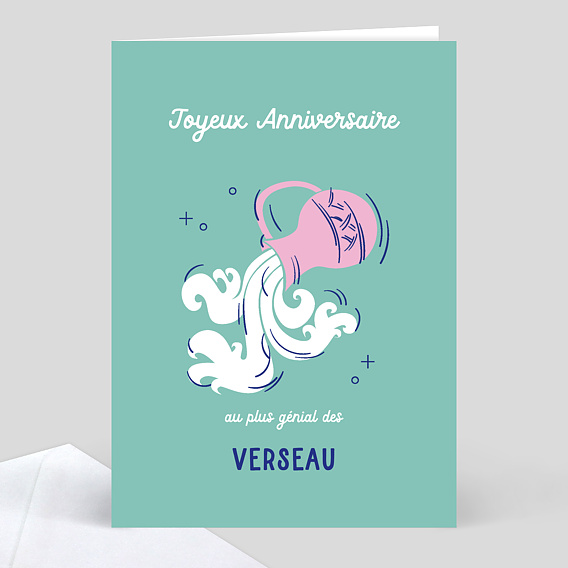 Carte anniversaire adulte Astro Verseau