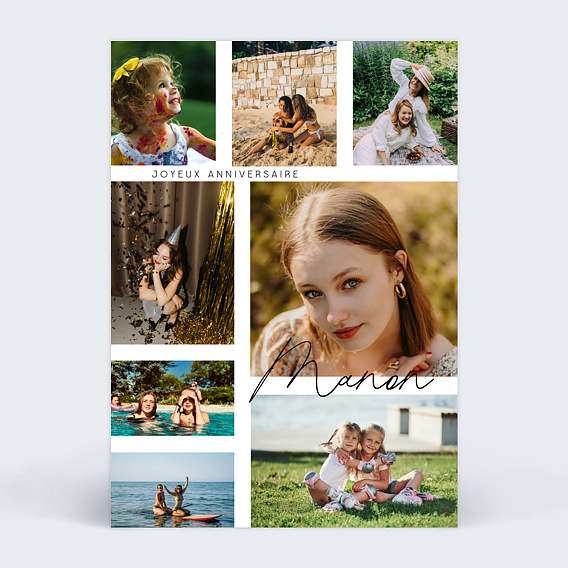 Carte anniversaire Beau pêle-mêle