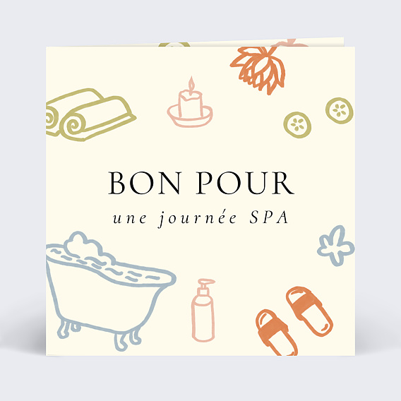 Carte anniversaire adulte Bon pour un spa