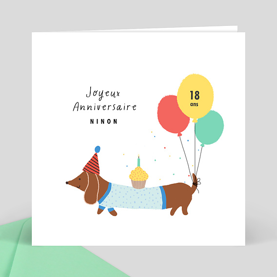 Anniversaire Adulte Chien Saucisse Popcarte