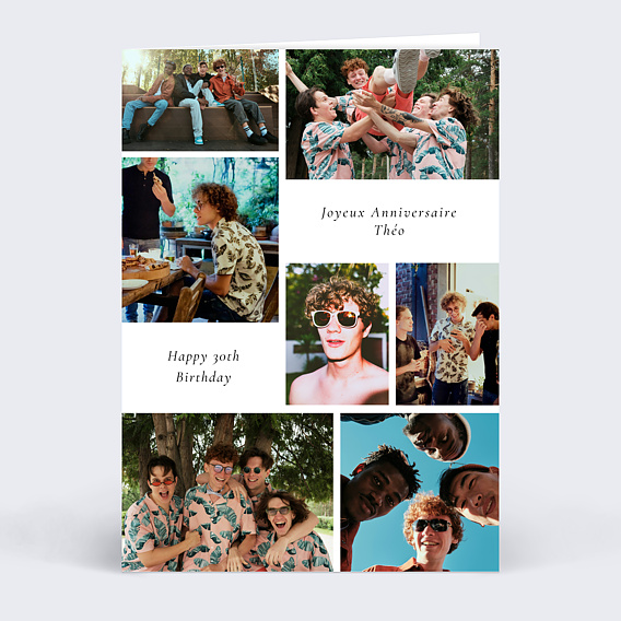 Carte anniversaire Double étiquette