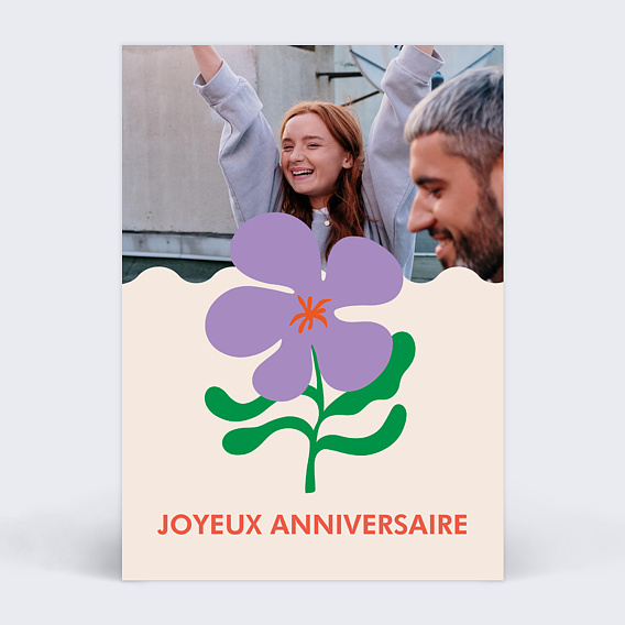 Carte anniversaire adulte Fleur Originale