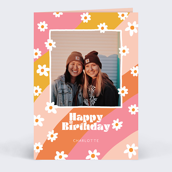 Carte anniversaire adulte Groovy Flowers