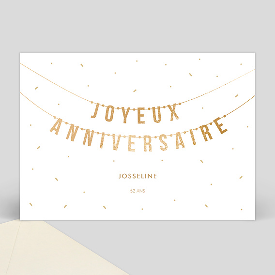 Carte anniversaire adulte Guirlande traditionnelle