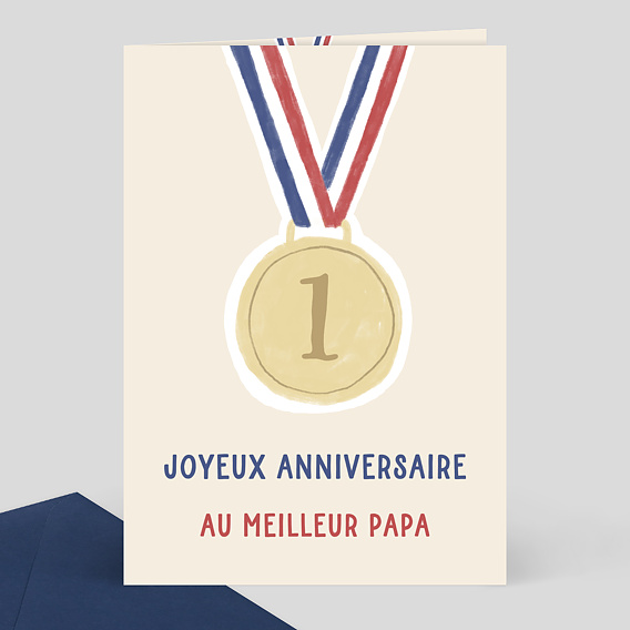 Carte anniversaire adulte Médaille