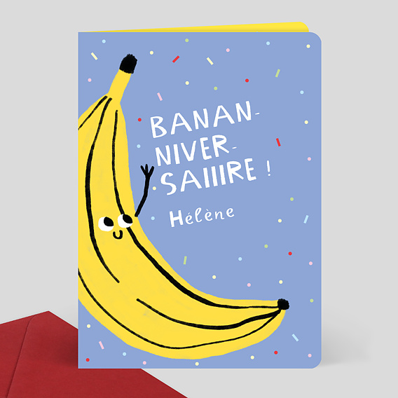 Carte anniversaire adulte Banane Festive