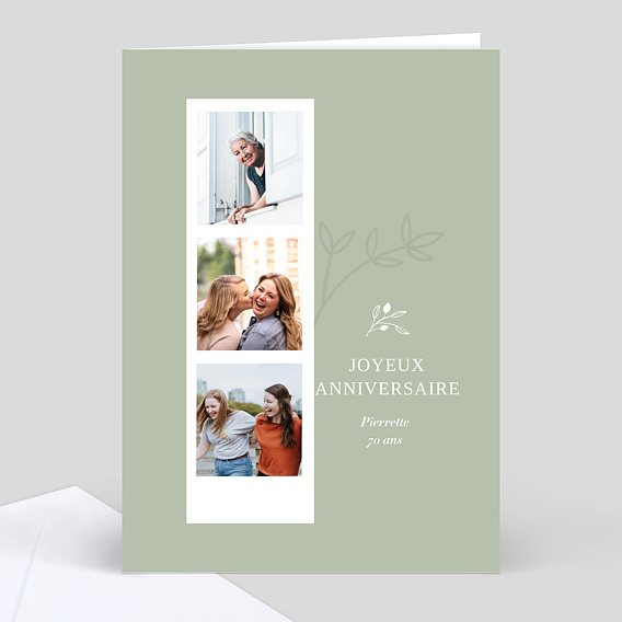 Carte anniversaire adulte Photomaton Amande