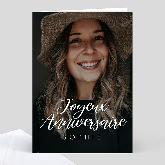 Carte anniversaire adulte Photo Pleine Page