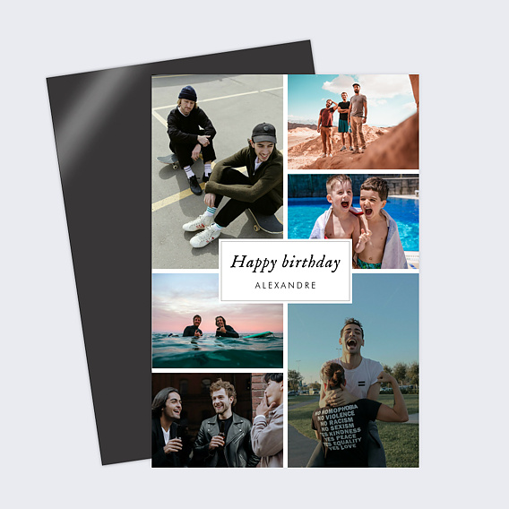 Carte anniversaire Multiphotos Etiquette