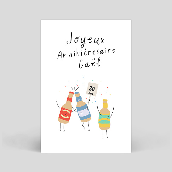 Carte anniversaire adulte Bières en Fête