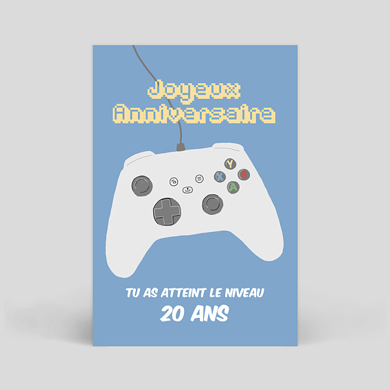 Carte anniversaire adulte Level Up