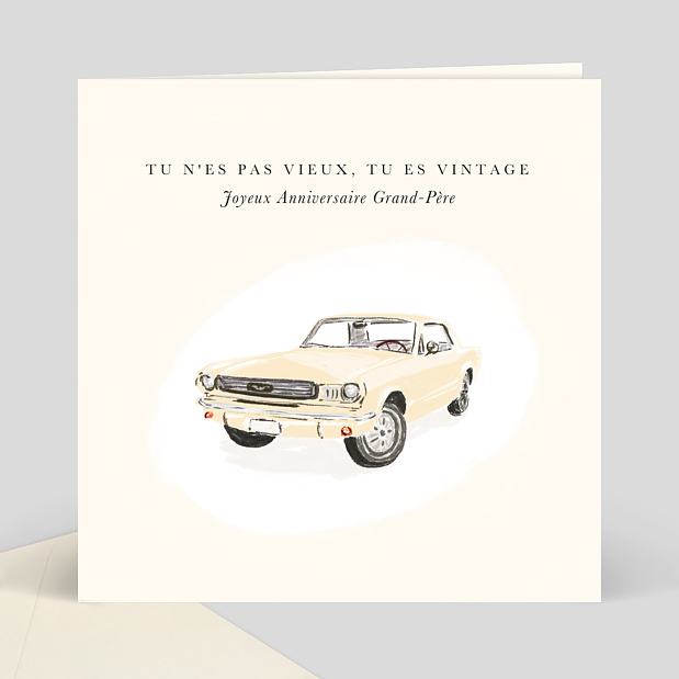 Anniversaire Adulte Voiture Vintage Popcarte