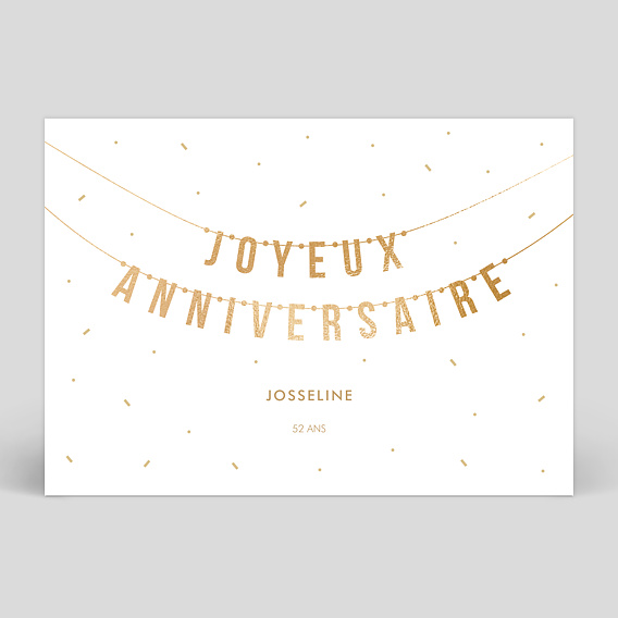 Carte anniversaire adulte Guirlande traditionnelle