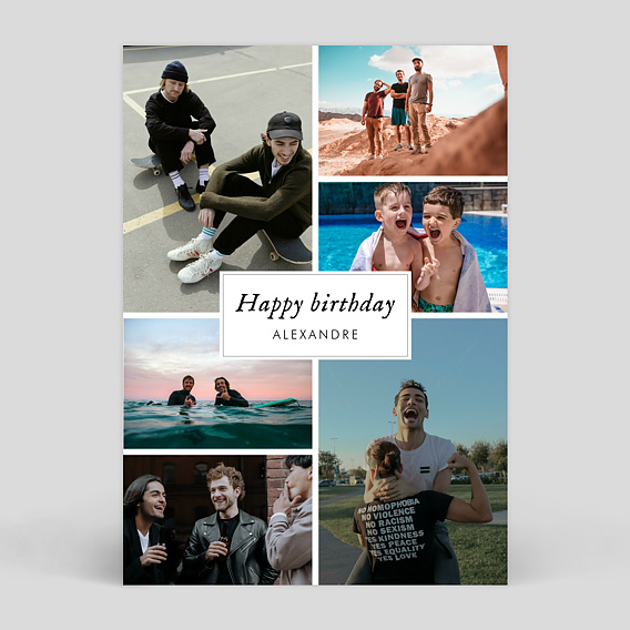 Carte anniversaire adulte Multiphotos Etiquette