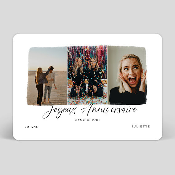 Carte anniversaire adulte Triptyque Original