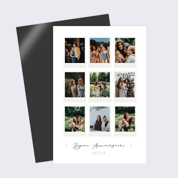 Carte anniversaire Pêle-Mêle 9 Polaroid