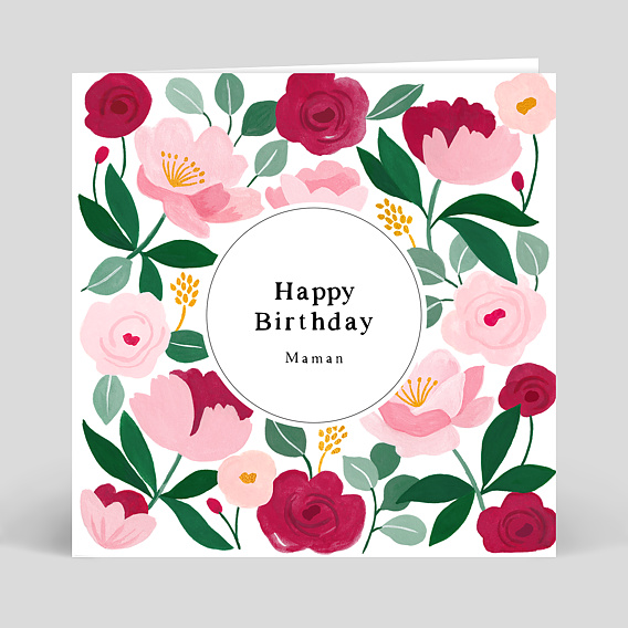 Carte anniversaire adulte Eclat Floral