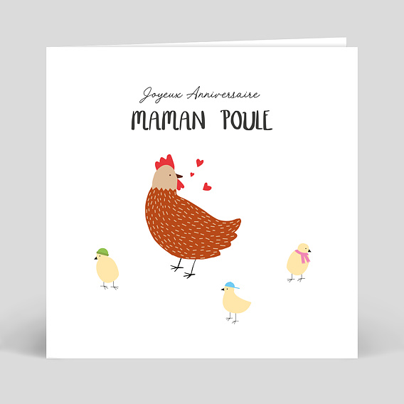 Carte anniversaire adulte Maman Poule