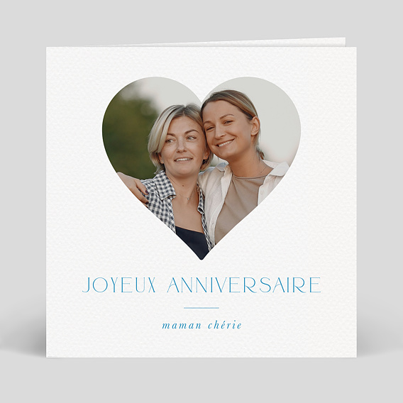 Carte anniversaire adulte Photo en Coeur