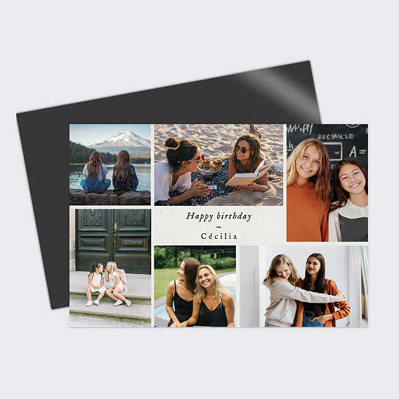 Carte anniversaire Douceur Chiné