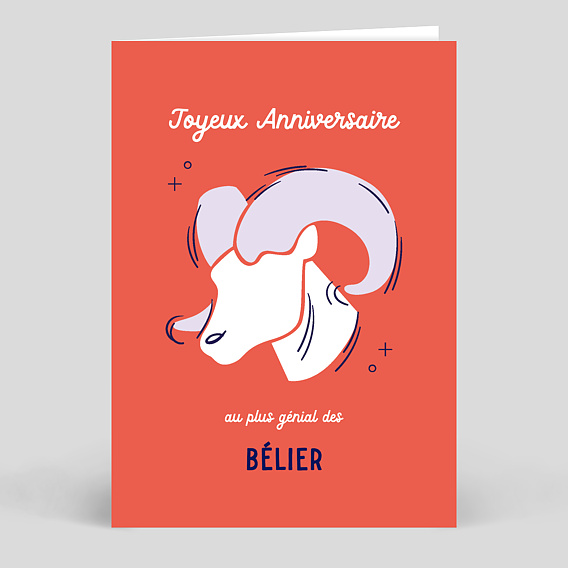 Carte anniversaire adulte Astro Bélier