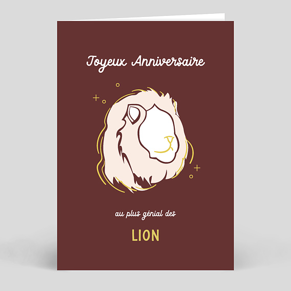 Carte anniversaire adulte Astro Lion