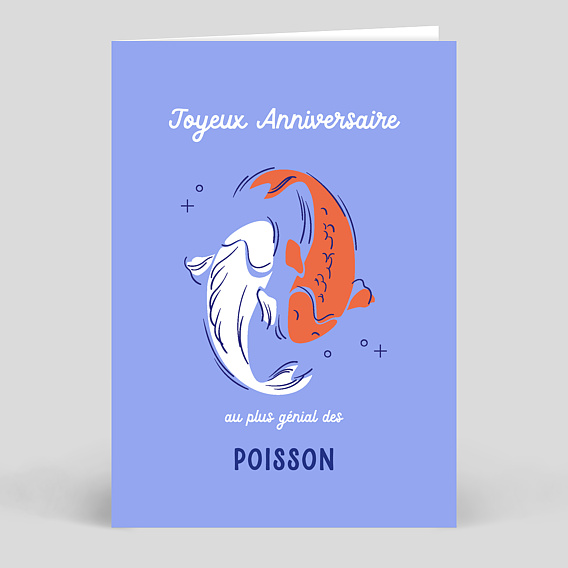 Carte anniversaire adulte Astro Poisson