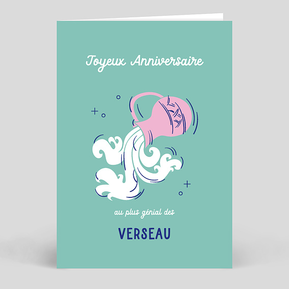 Carte anniversaire adulte Astro Verseau