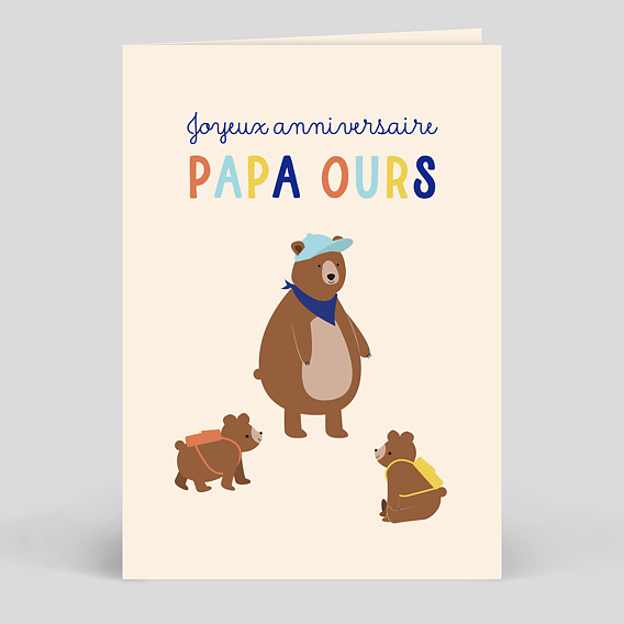 Carte anniversaire adulte Papa Ours