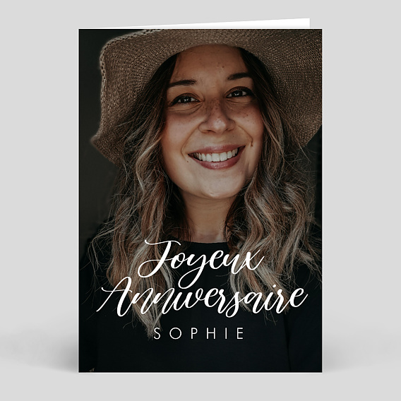 Carte anniversaire adulte Photo Pleine Page