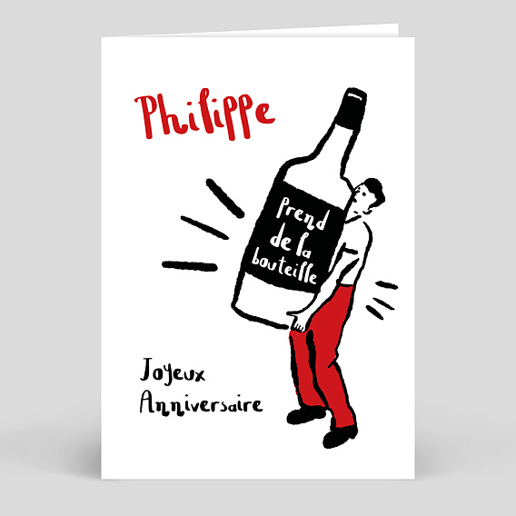 Carte anniversaire adulte Prendre de la bouteille