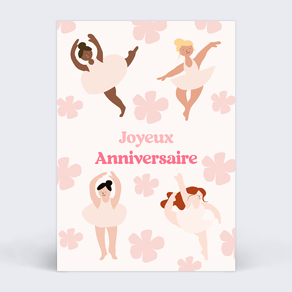 Carte anniversaire enfant Ballerine