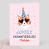 Carte Anniversaire enfant Chat Festif