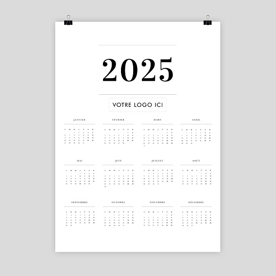 Calendrier professionnel Poster minimaliste année