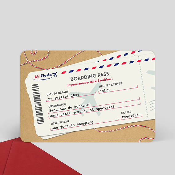 Carte Anniversaire Boarding Pass Popcarte