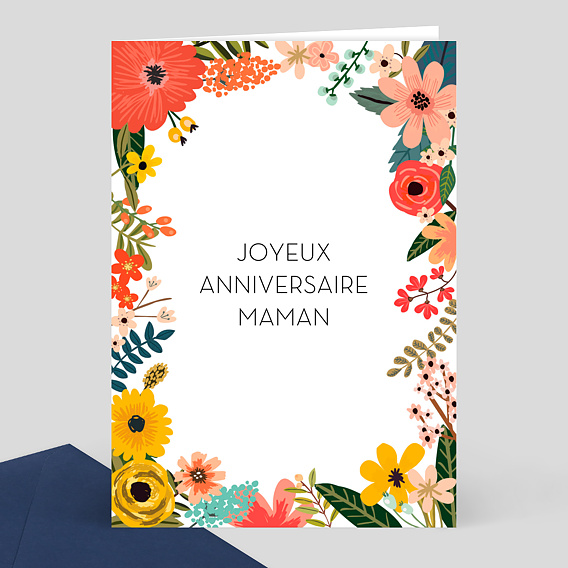 Carte Anniversaire  Bouquet Printanier  Popcarte