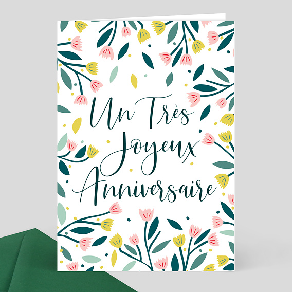 Carte Anniversaire Floral Atmosphere Popcarte