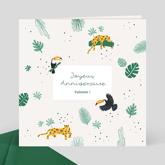 Carte Anniversaire Jungle Secrete Popcarte