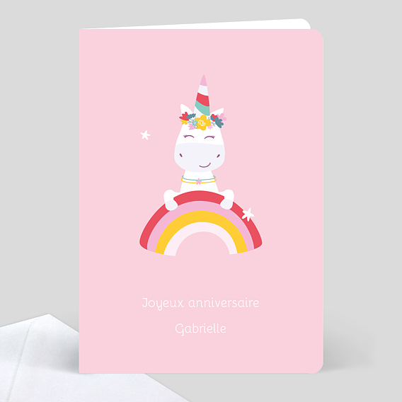 Carte Anniversaire Licorne Arc En Ciel Popcarte