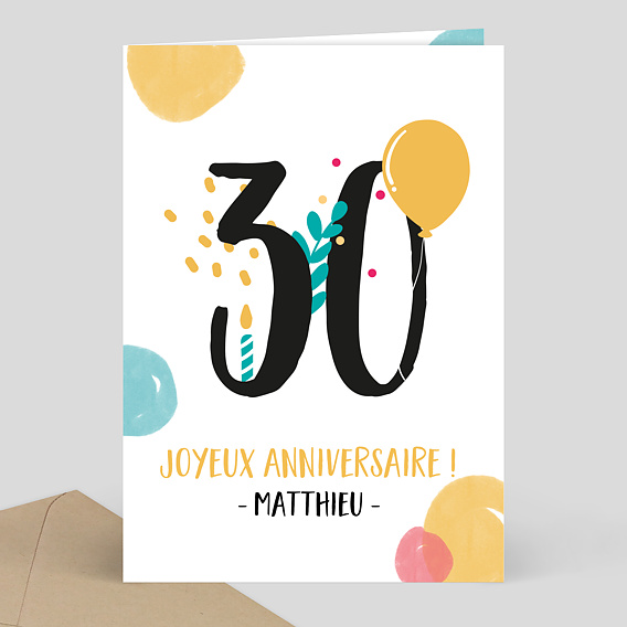 Carte Anniversaire Multicolore Popcarte