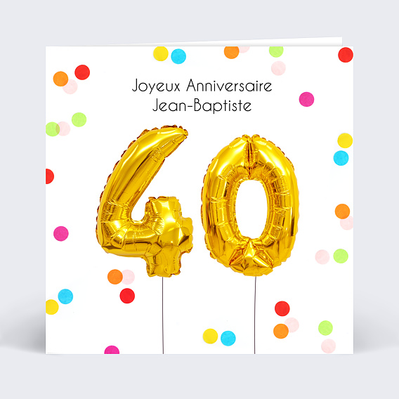 Carte Anniversaire Party 40 Popcarte