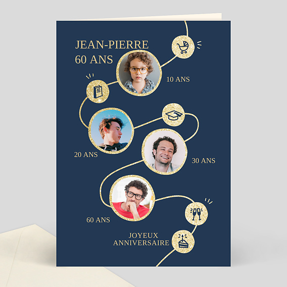 Carte anniversaire adulte Timeline