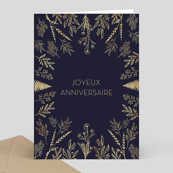 Carte anniversaire adulte Élégance Ocre