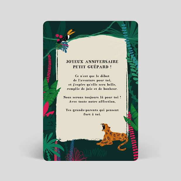 Carte Anniversaire Jungle Tropical Popcarte