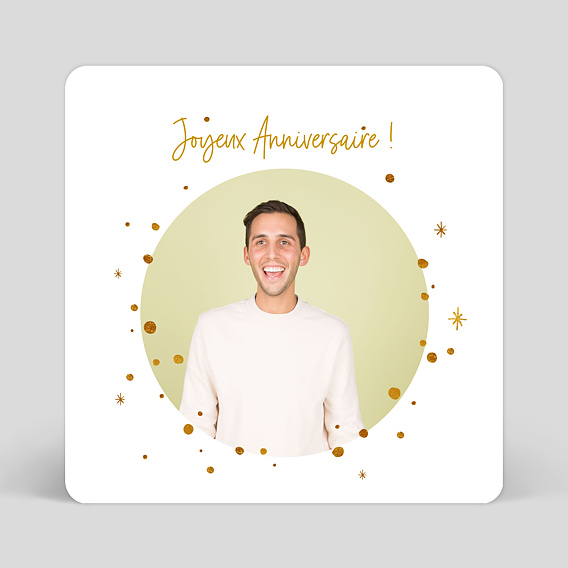 Carte anniversaire adulte Golden Dots