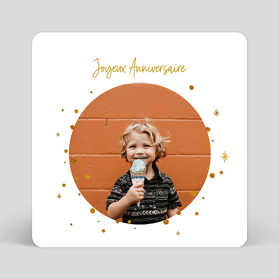 Carte anniversaire enfant Golden Dots